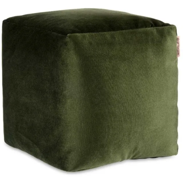 Arte r Arte Regal Poef - fluweel - donkergroen - 30 x 30 cm - vierkant - woondecoratie