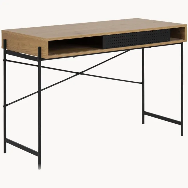 AC Design Smal bureau Angus met opbergruimte Zwart