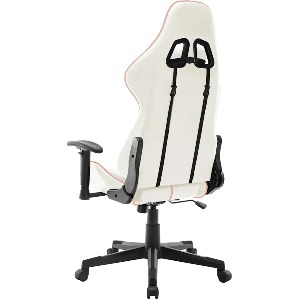vidaXL Gamestoel kunstleer wit en roze, foto 3