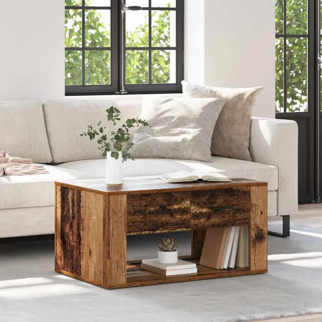 vidaXL Salontafel Oud Hout 80 x 50 x 40 cm Bewerkt hout Bruin