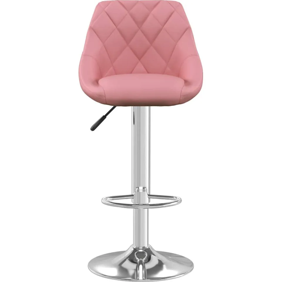 vidaXL Barkruk fluweel roze