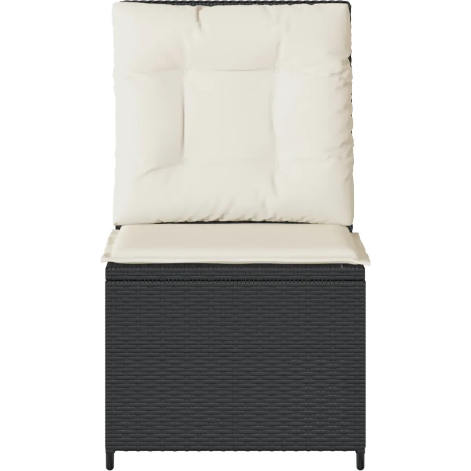 vidaXL Tuinbank Zwart en Cream Wit poly rattan