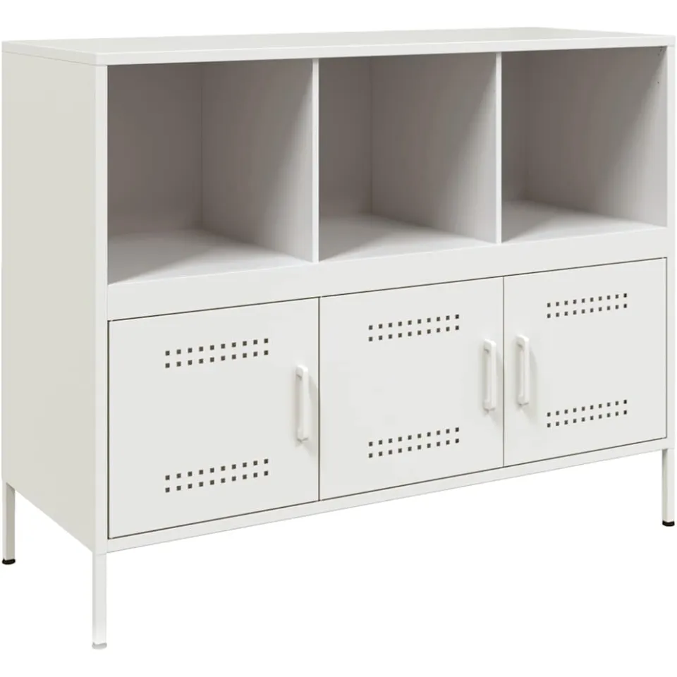 vidaXL Dressoir 100,5x39x79 cm staal wit