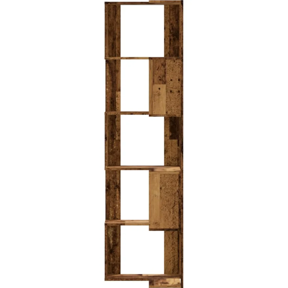 vidaXL Boekenkast 5-laags hoek 50x50x179 cm bewerkt hout oud houtkleur bruin, foto 3