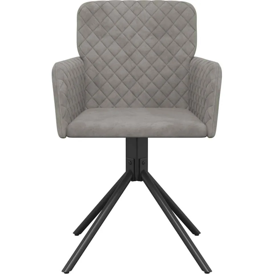 vidaXL Eetkamerstoelen draaibaar 2 st fluweel lichtgrijs grijs, foto 4