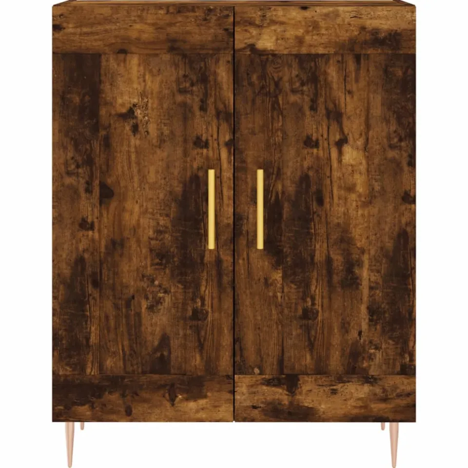 vidaXL Dressoir 69,5x34x90 cm bewerkt hout gerookt eikenkleurig