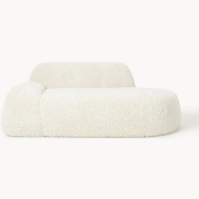 Westwing Collection Teddybank Wolke (2-zits) met chaise longue Wit