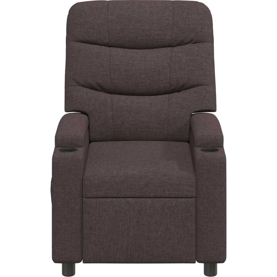 vidaXL Ligstoel Donkerbruin 75 x 93 x 102 cm Stof bruin, foto 4