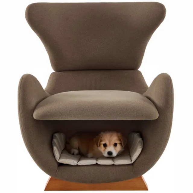 Wclavion Design-loungefauteuil in walvishaai-stijl – huisdiervriendelijke loungefauteuil die een schuilplaats biedt voor katten en kleine honden; voorzien van krasbestendige bekleding; geschikt als vrijstaande bank of als tv-stoel in de woonkamer. Kleur zoals afgebeeld