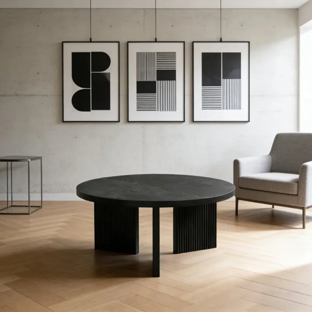 VVBV Salontafel 80x80x42 cm – Lades – Minimalistisch – Modern Design – Voor Woonkamer – Voor Slaapkamer – Ruimtebesparend – Zwart