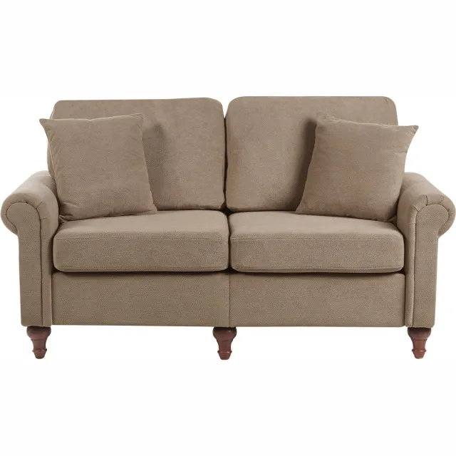 Beliani GINNERUP - Tweezitsbank - Bruin - Polyester