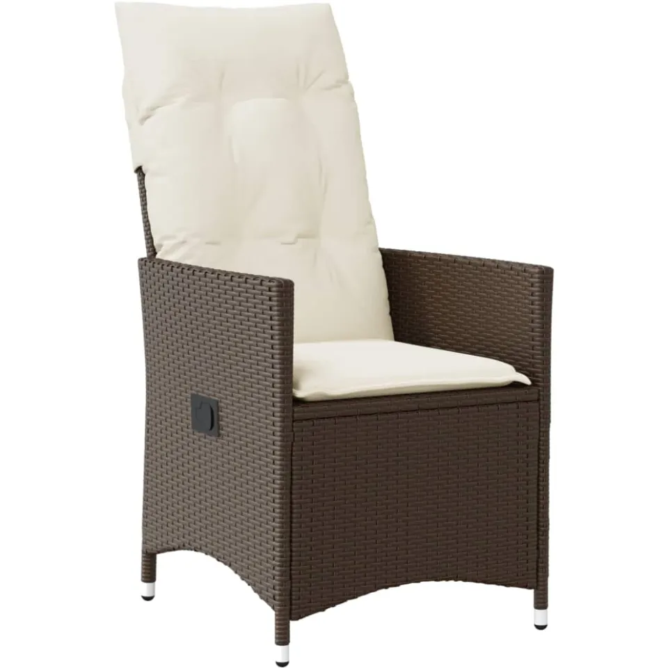 vidaXL 11-delige Bistroset met kussens poly rattan bruin, foto 3