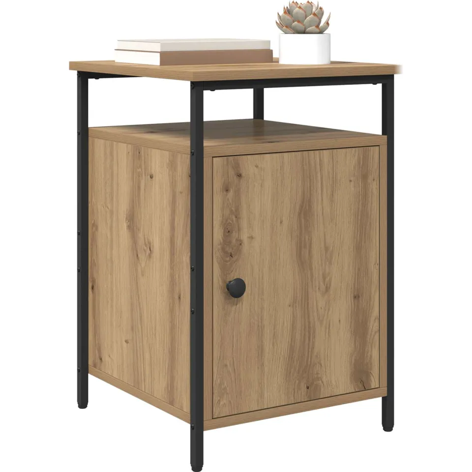 vidaXL Nachtkastje Artisan Eiken 40 x 42 x 60cm Bewerkt hout Bruin