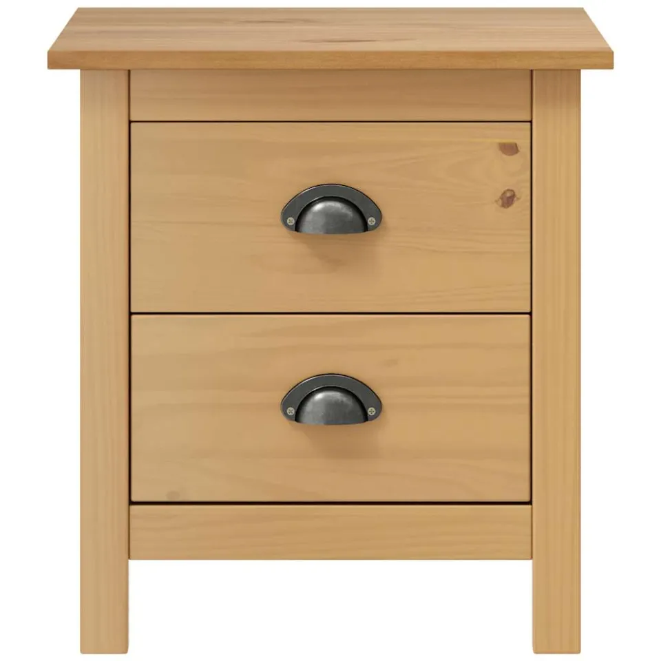 vidaXL Nachtkastje Hill 46x35x49,5 cm massief grenenhout Bruin
