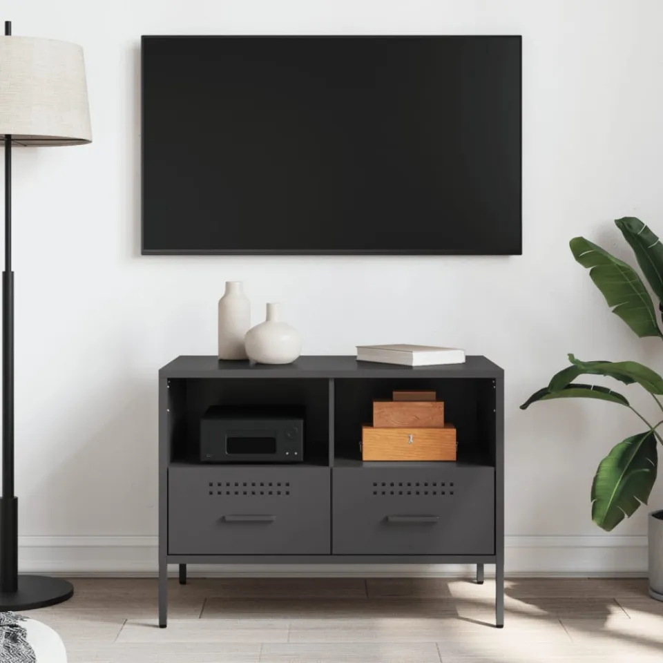 vidaXL Tv-meubel 68x39x50,5 cm staal zwart, foto 3
