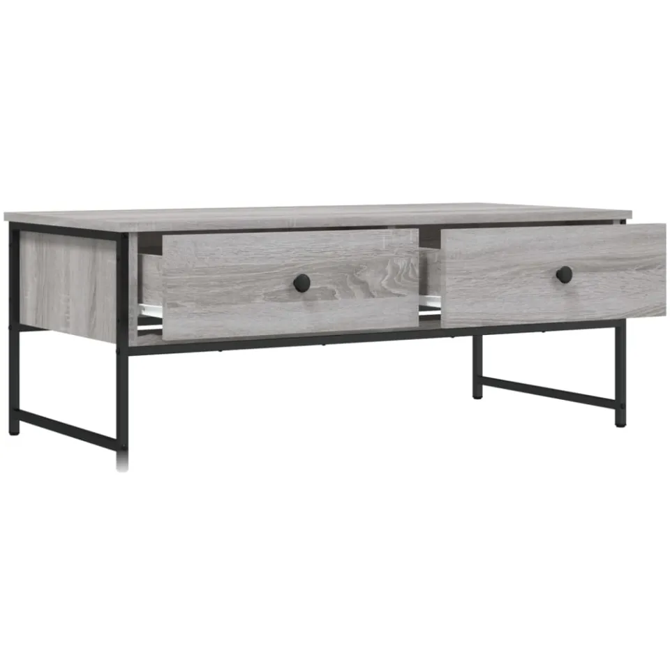 vidaXL Salontafel 101x49x39,5 cm bewerkt hout grijs sonoma eikenkleur, foto 3