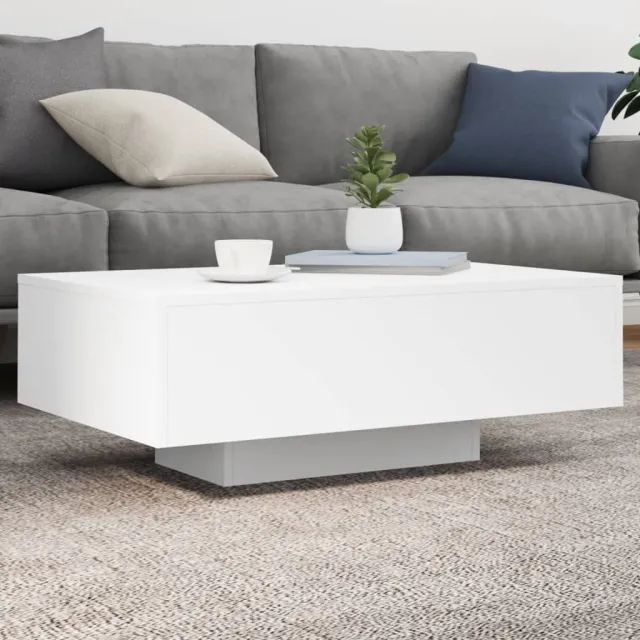 vidaXL Salontafel met LED-verlichting 85x55x31 cm wit