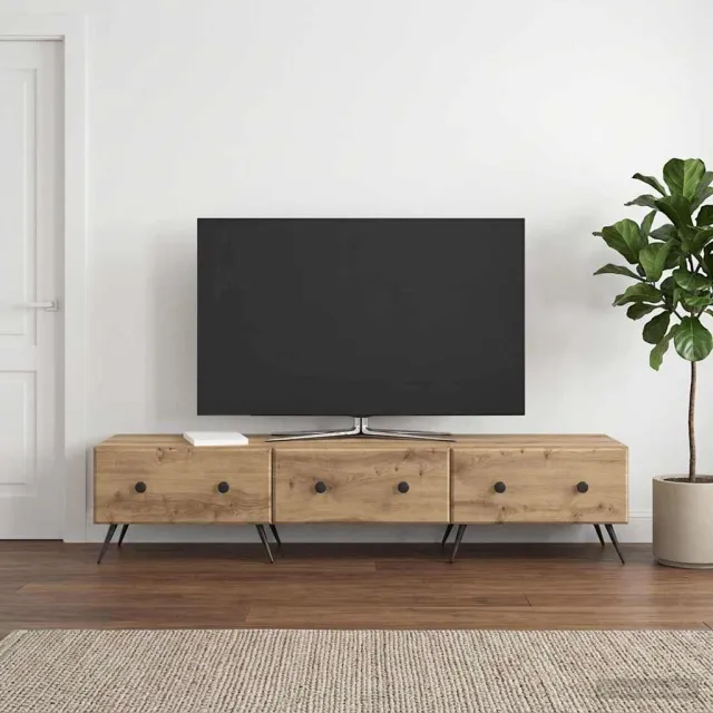 vidaXL TV-kast 147 x 34,5 x 30 cm Artisanaal eiken Bewerkt hout Bruin