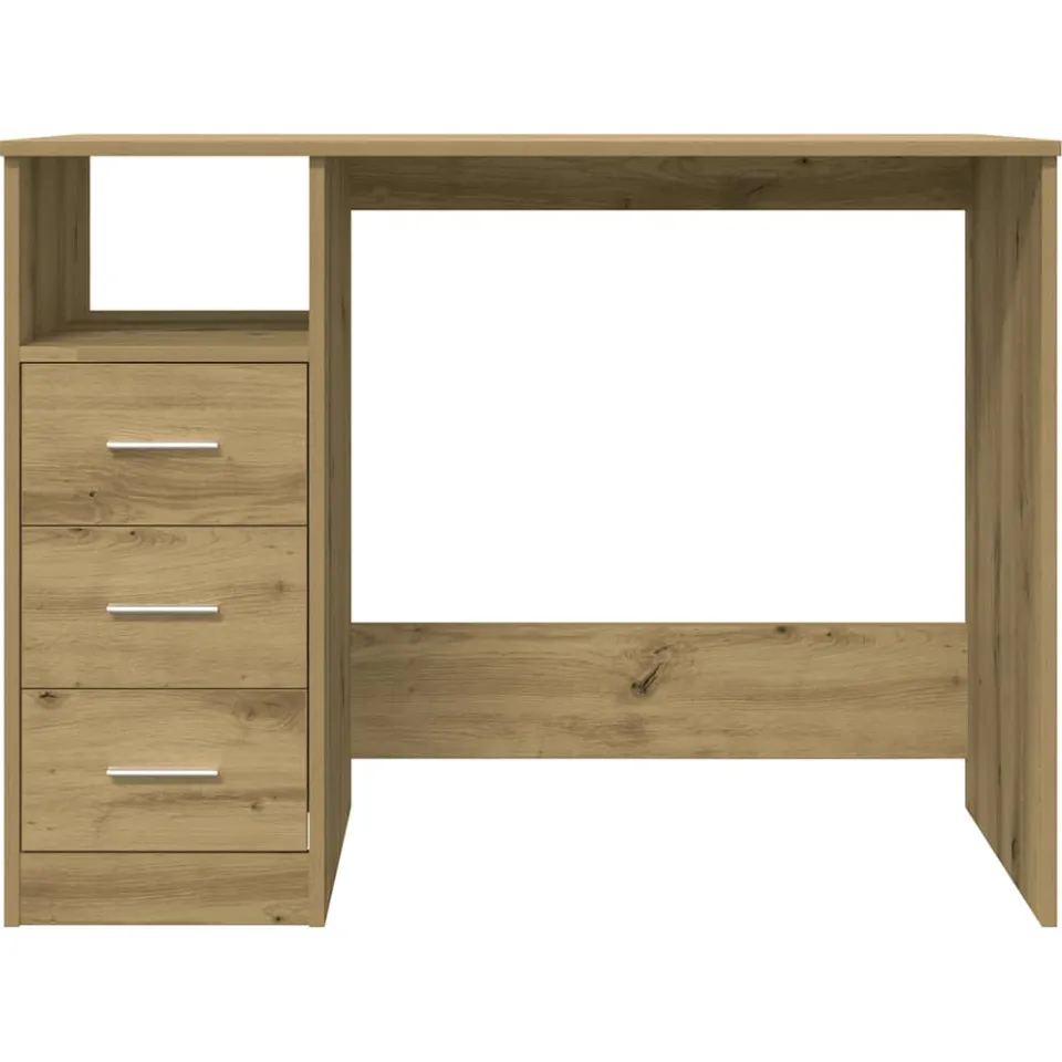 vidaXL Bureau 102x50x76 cm bewerkt hout artisanaal eikenkleur, foto 3
