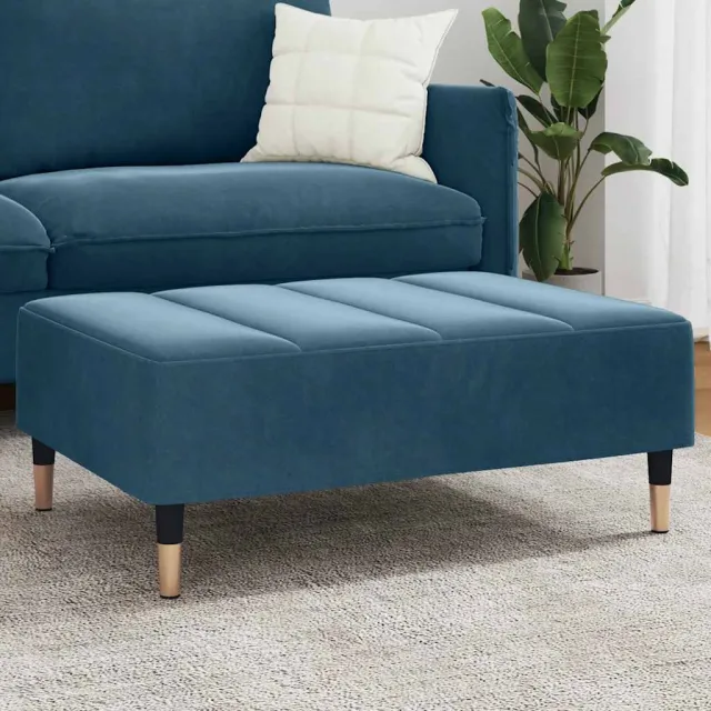 vidaXL Voetenbank 77x55x31 cm fluweel blauw, foto 2