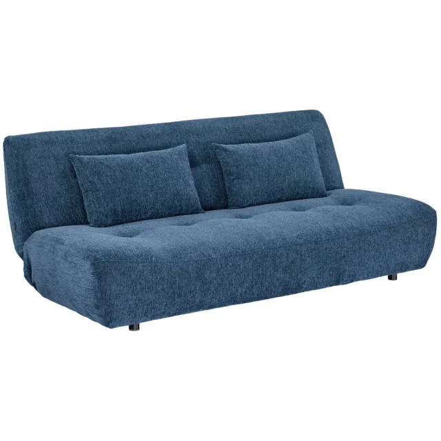 sweeek 3-zits slaapbank van chenille stof - klik Blauw
