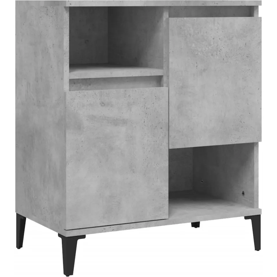 vidaXL Dressoirs 3 st 60x35x70 cm bewerkt hout betongrijs grijs, foto 4