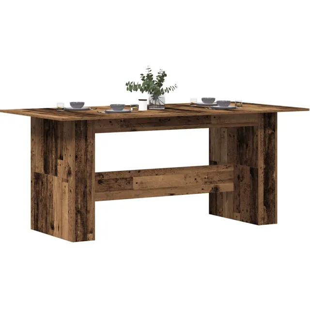vidaXL Eettafel 180x90x76 cm bewerkt hout oud houtkleurig Bruin
