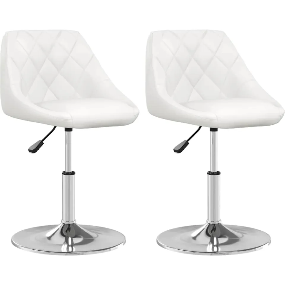 vidaXL Eetkamerstoelen 2 st kunstleer wit, foto 3