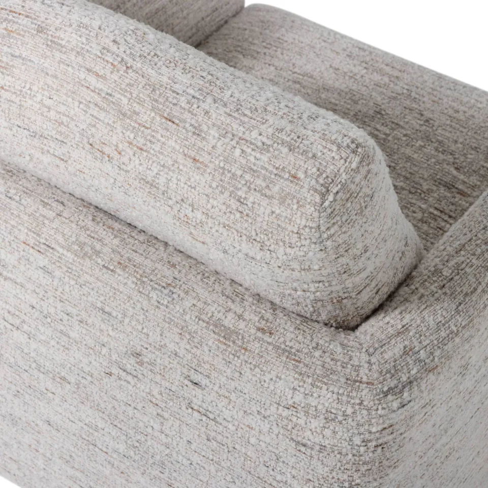 WOOOD Oska Draaifauteuil - Melange Stof - Bruin - 64x78x79, foto 7
