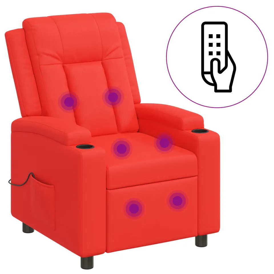 vidaXL Massage-relaxstoel Rood 75 x 95 x 100 cm Stof, foto 3