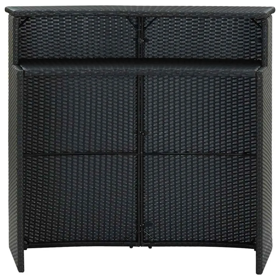 vidaXL Tuinbartafel 120x55x110 cm poly rattan zwart, foto 2