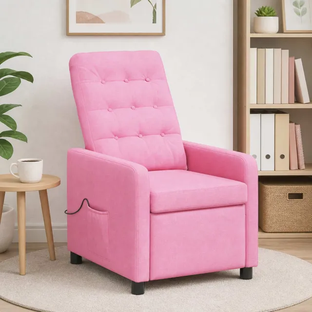 vidaXL Massage-relaxstoel Roze 65 x 93 x 102 cm Stof, foto 2