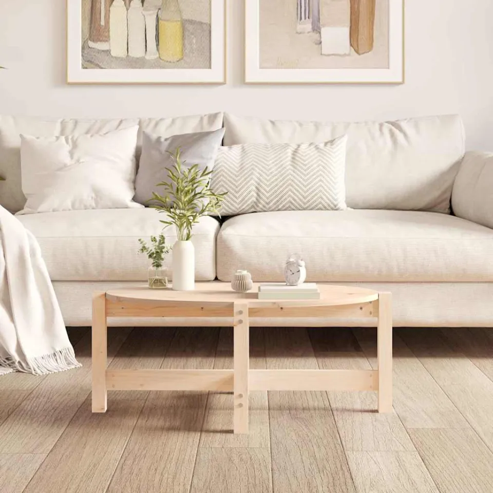 vidaXL Salontafel 87x48x35 cm massief grenenhout bruin, foto 3