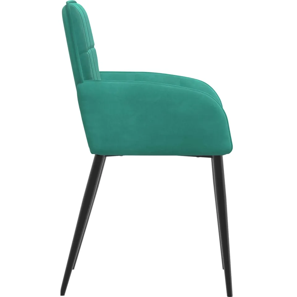 vidaXL Eettafelstoelen 2 st fluweel Turquoise 56.5 x 50 x 85 cm, foto 4