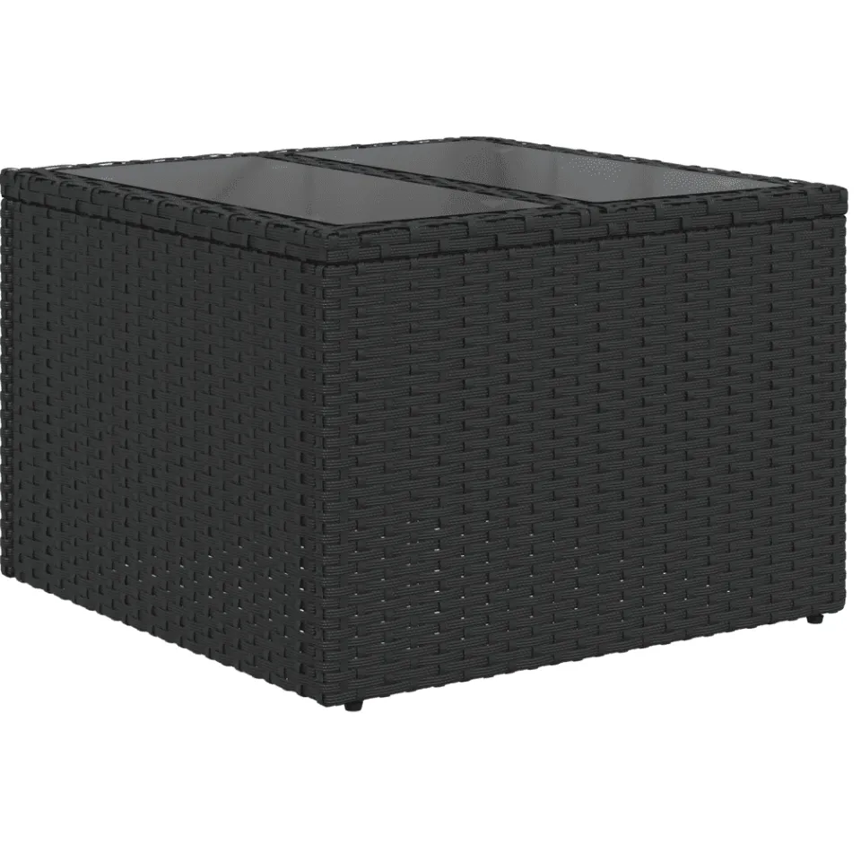vidaXL 14-delige Loungeset met kussens poly rattan zwart