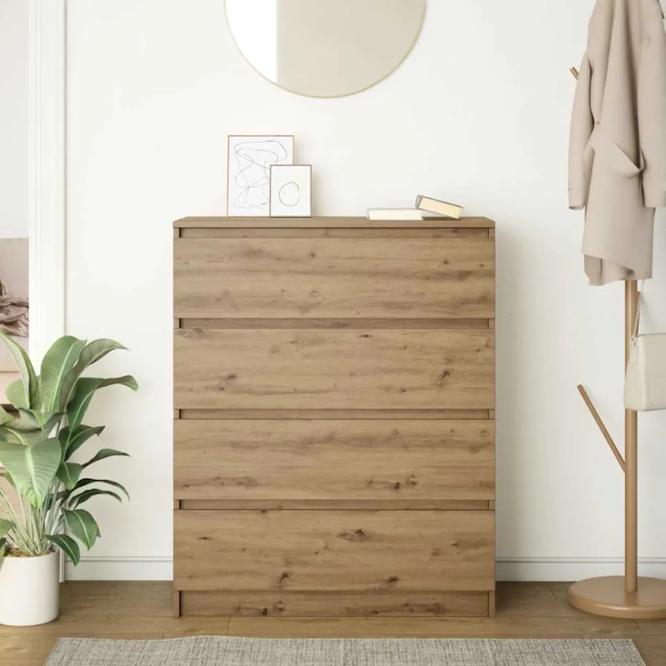 vidaXL Dressoir 80x35x99 cm spaanplaat artisan eikenkleurig, foto 3