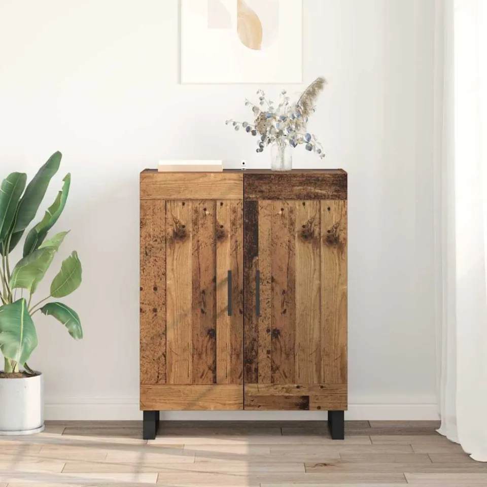 vidaXL Dressoir Oud Hout 69,5 x 34 x 90 cm Gemonteerd hout en ijzer bruin, foto 3