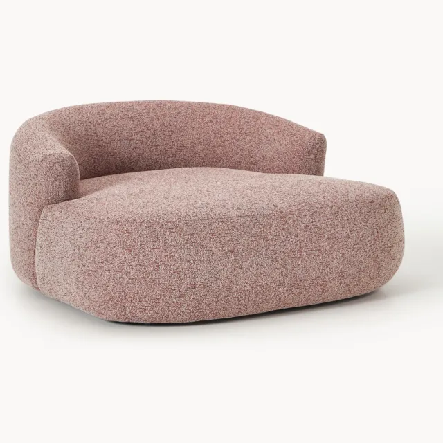 Westwing Collection XL bouclé loungefauteuil Sofia Wijnrood