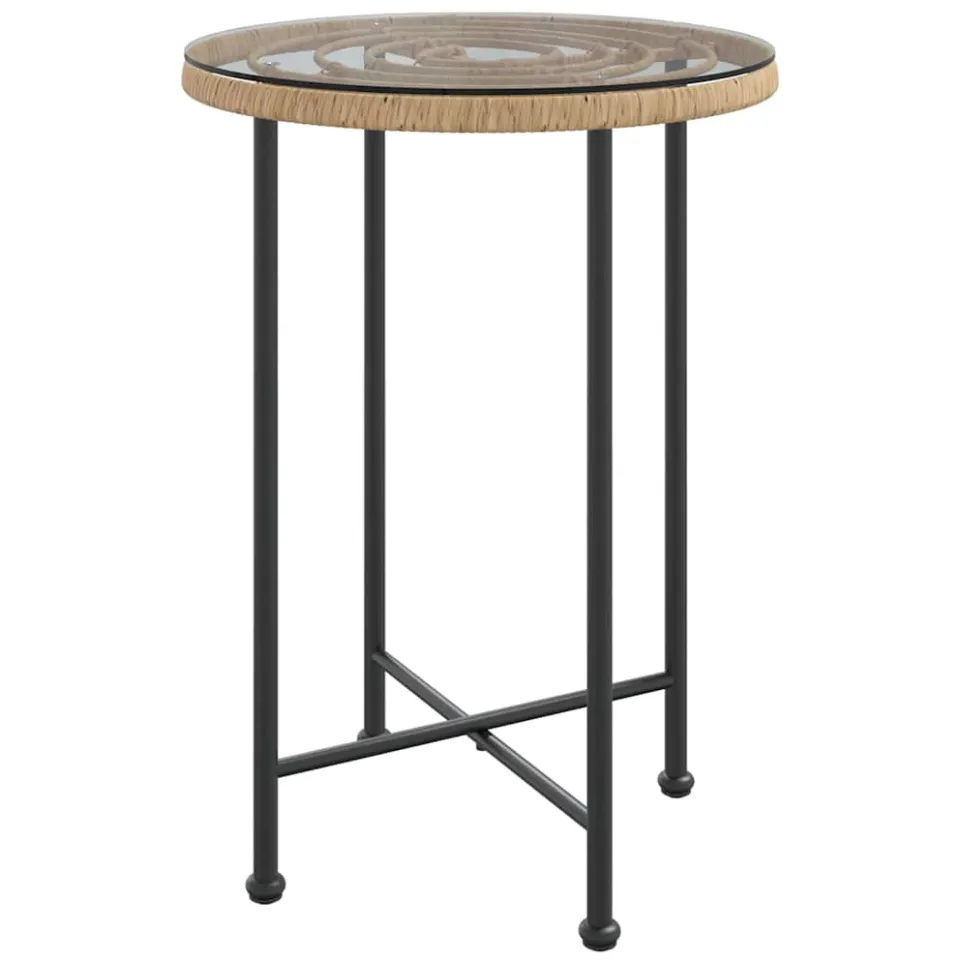 vidaXL Eettafel Ø55 cm gehard glas en staal, foto 3