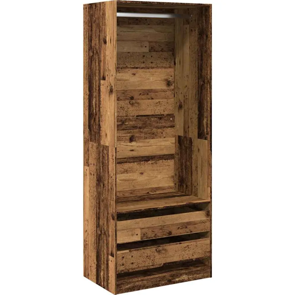vidaXL Kledingkast 80x50x200 cm bewerkt hout oud hout Bruin