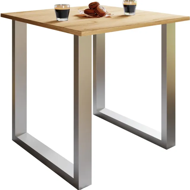 Vcm kleine tafel en stoelen, tafelstoel, eettafel en stoelen, kleine eettafel en stoelen, tafels en stoelen, compacte tafel en stoelen, kleine keukentafel en stoelen, tafel- en stoelset, keukentafels en stoelen, eettafels en stoelen Silber / Honig-Eiche
