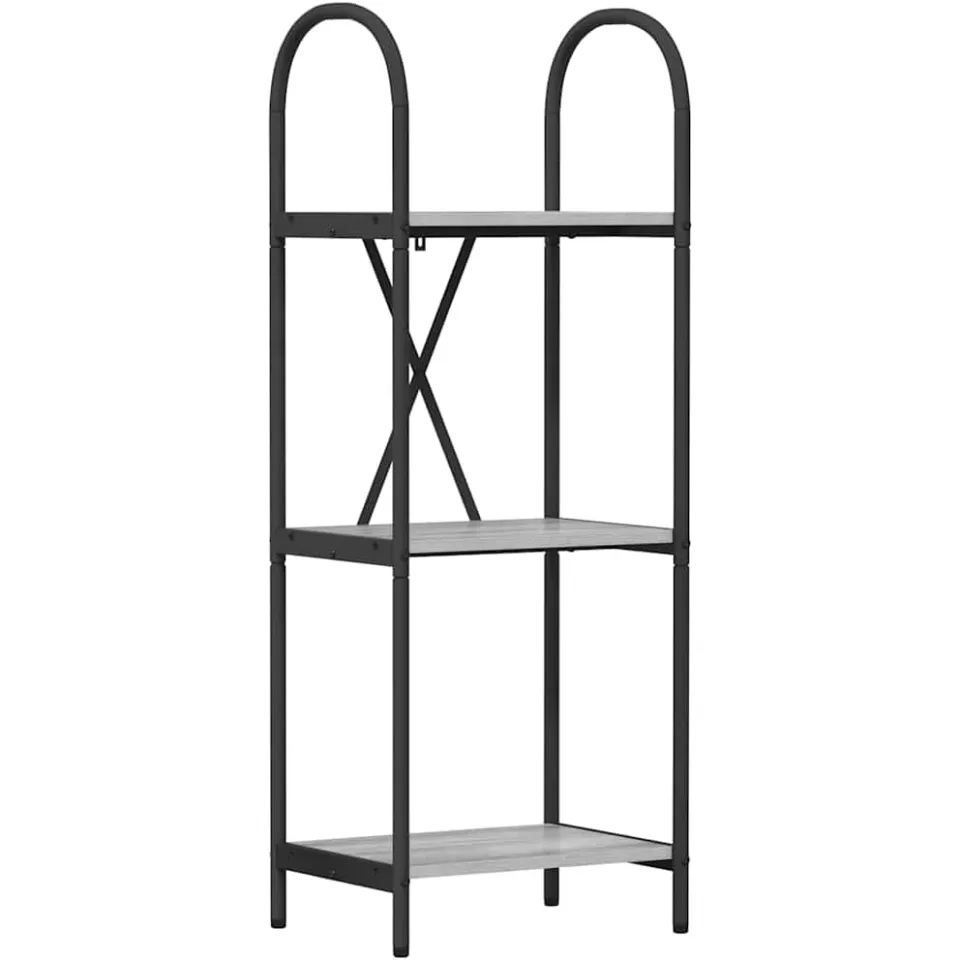 vidaXL Boekenkast 3-laags 40 x 30 x 109 cm Bewerkt hout Grijs Sonoma
