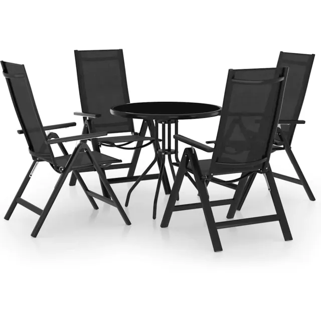 vidaXL 5-delige Bistroset zwart en atracietkleurig, foto 2