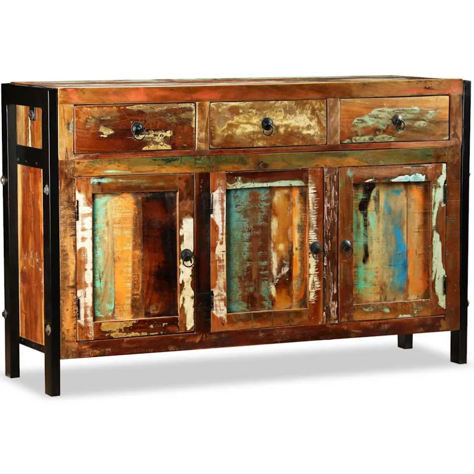vidaXL Dressoir 120x35x76 cm massief gerecycled hout bruin, foto 4
