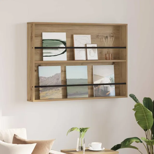 vidaXL Tijdschrift Rek Artisan Eiken 100 x 12 x 70 cm Bewerkt hout, foto 2