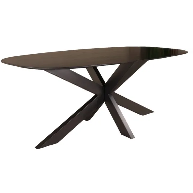 Lizzely Garden & Living Eettafel deens ovaal mangohout 200cm Austin zwart ovale tafel duurzaam mango eetkamertafel