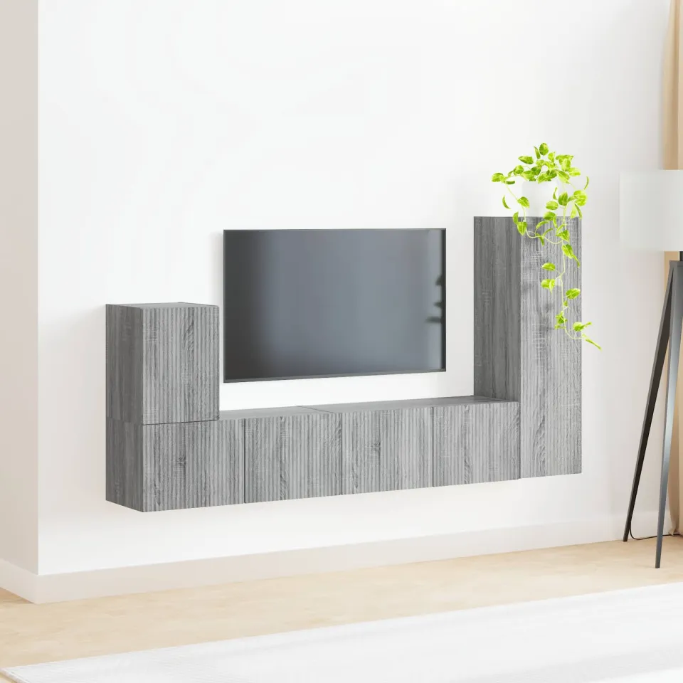 vidaXL Tv-meubelset 3 st Grijs Sonoma Bewerkt hout, foto 3
