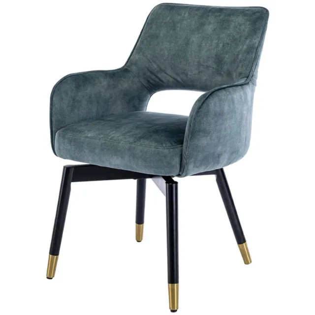 Tower Living Lenno draaibare armstoel - blauw/zwart
