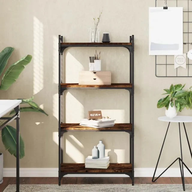 vidaXL Boekenkast 4-laags 60x30x120 cm bewerkt hout gerookt eikenkleur Bruin