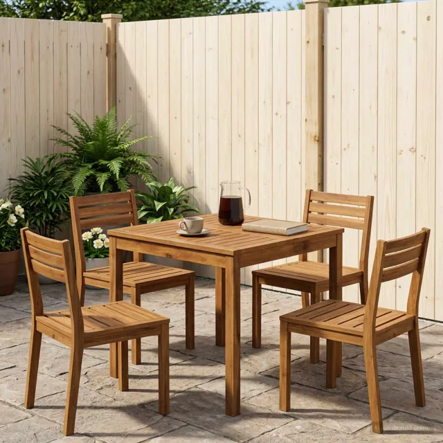 vidaXL Tuindiner tafel LAREN Naturel 70 x 68,5 x 75 cm Bruin